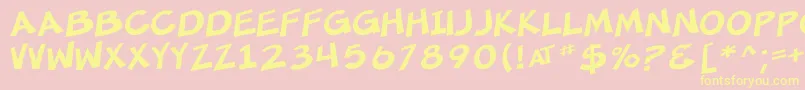 SfMincedMeat Font – Yellow Fonts on Pink Background