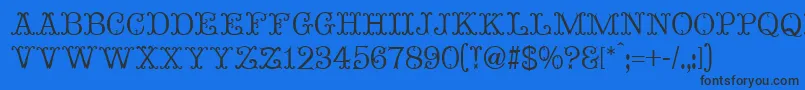 フォントMadameBovaryNormal – 黒い文字の青い背景