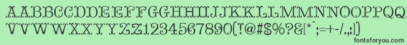 Шрифт MadameBovaryNormal – чёрные шрифты на зелёном фоне
