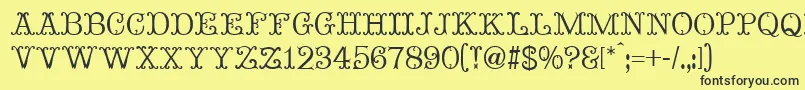 フォントMadameBovaryNormal – 黒い文字の黄色い背景