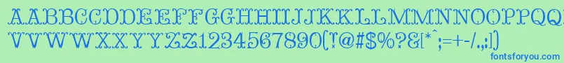 MadameBovaryNormal Font – Blue Fonts on Green Background