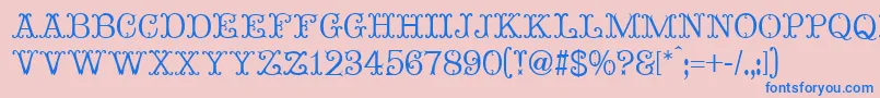 MadameBovaryNormal-Schriftart – Blaue Schriften auf rosa Hintergrund