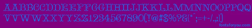 MadameBovaryNormal-Schriftart – Blaue Schriften auf violettem Hintergrund