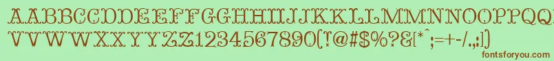 MadameBovaryNormal-fontti – ruskeat fontit vihreällä taustalla