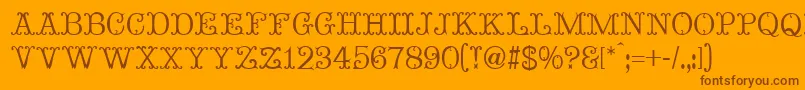 MadameBovaryNormal-fontti – ruskeat fontit oranssilla taustalla