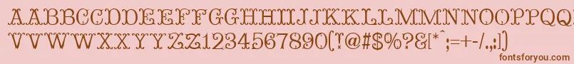 Czcionka MadameBovaryNormal – brązowe czcionki na różowym tle