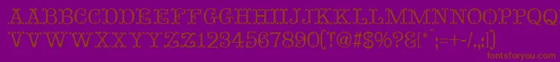 MadameBovaryNormal-fontti – ruskeat fontit violetilla taustalla