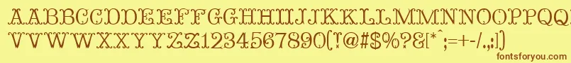 MadameBovaryNormal-fontti – ruskeat fontit keltaisella taustalla