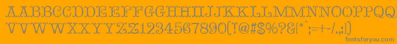 MadameBovaryNormal-Schriftart – Graue Schriften auf orangefarbenem Hintergrund