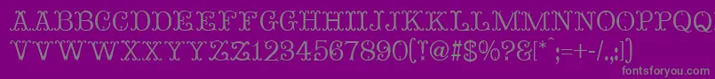 MadameBovaryNormal-fontti – harmaat kirjasimet violetilla taustalla
