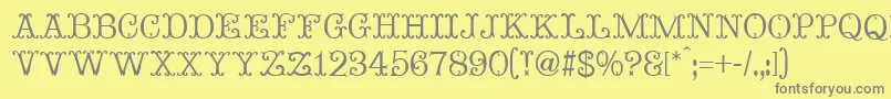 MadameBovaryNormal-fontti – harmaat kirjasimet keltaisella taustalla