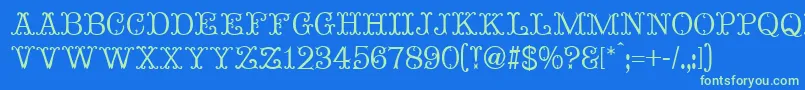 MadameBovaryNormal Font – Green Fonts on Blue Background