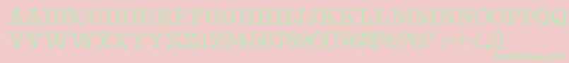 MadameBovaryNormal-fontti – vihreät fontit vaaleanpunaisella taustalla