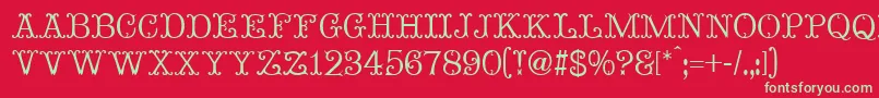 MadameBovaryNormal Font – Green Fonts on Red Background
