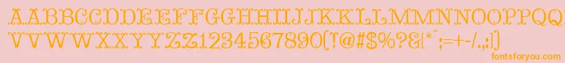 Fonte MadameBovaryNormal – fontes laranjas em um fundo rosa