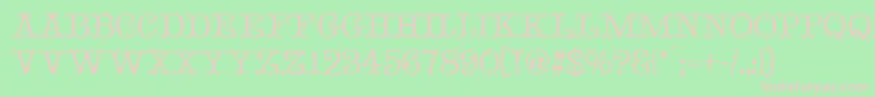 MadameBovaryNormal-fontti – vaaleanpunaiset fontit vihreällä taustalla