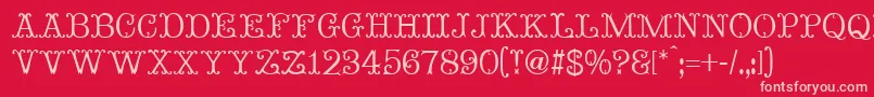 MadameBovaryNormal-fontti – vaaleanpunaiset fontit punaisella taustalla