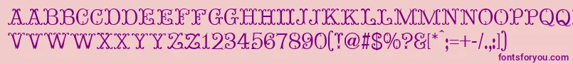 MadameBovaryNormal-Schriftart – Violette Schriften auf rosa Hintergrund