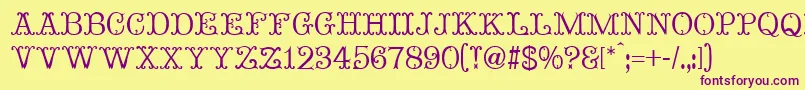 Шрифт MadameBovaryNormal – фиолетовые шрифты на жёлтом фоне