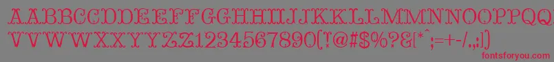 フォントMadameBovaryNormal – 赤い文字の灰色の背景