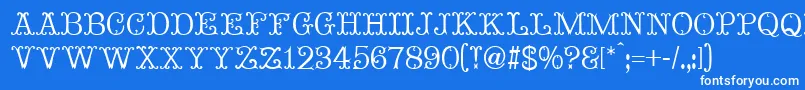 Шрифт MadameBovaryNormal – белые шрифты на синем фоне