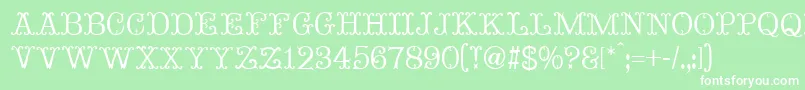 MadameBovaryNormal-fontti – valkoiset fontit vihreällä taustalla