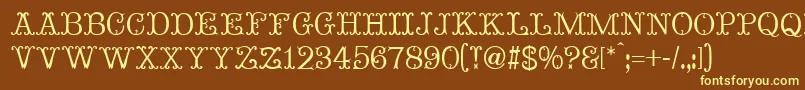 MadameBovaryNormal Font – Yellow Fonts on Brown Background