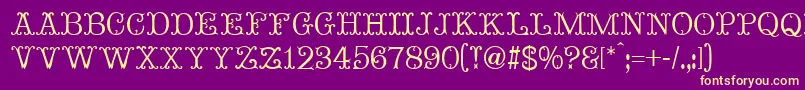 フォントMadameBovaryNormal – 紫の背景に黄色のフォント
