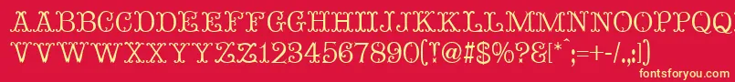 フォントMadameBovaryNormal – 黄色の文字、赤い背景