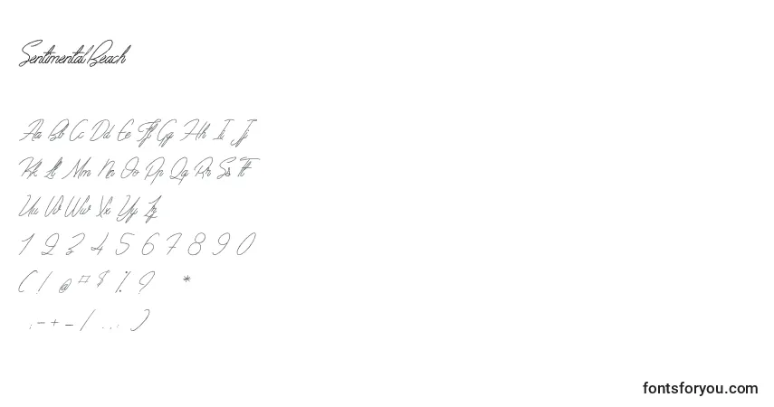 Шрифт SentimentalBeach – алфавит, цифры, специальные символы