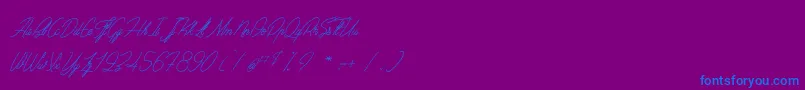 SentimentalBeach Font – Blue Fonts on Purple Background