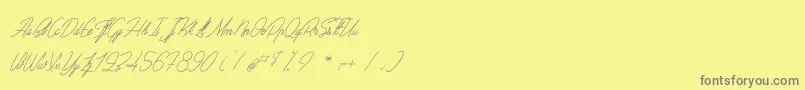 Więcej informacji o czcionce SentimentalBeach Czcionka SentimentalBeach – szare czcionki na żółtym tle