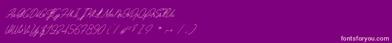 SentimentalBeach Font – Pink Fonts on Purple Background