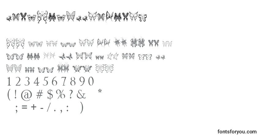Schriftart TribalButterflies – Alphabet, Zahlen, spezielle Symbole