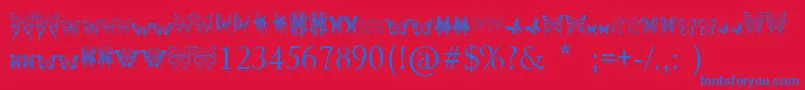 TribalButterflies Font – Blue Fonts on Red Background