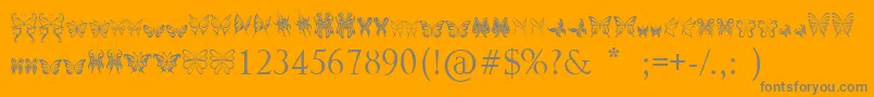 TribalButterflies Font – Gray Fonts on Orange Background