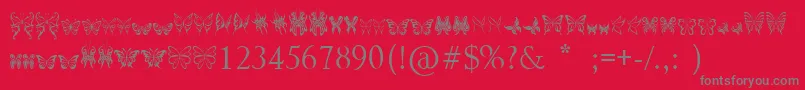 TribalButterflies Font – Gray Fonts on Red Background
