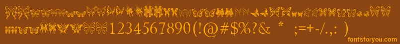 TribalButterflies Font – Orange Fonts on Brown Background