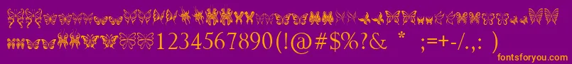 TribalButterflies Font – Orange Fonts on Purple Background