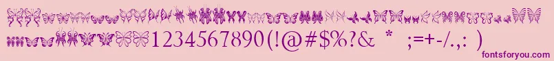 TribalButterflies Font – Purple Fonts on Pink Background