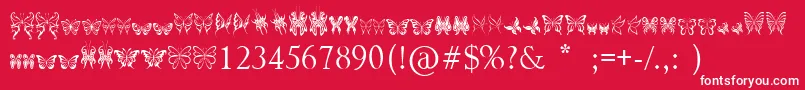 TribalButterflies Font – White Fonts on Red Background