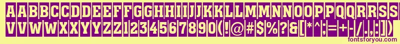 AAssuantitulcm Font – Purple Fonts on Yellow Background