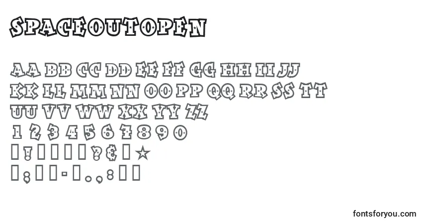 Spaceoutopen Font – alphabet, numbers, special characters