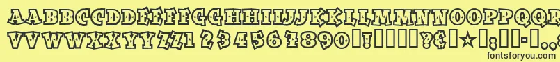 Spaceoutopen Font – Black Fonts on Yellow Background