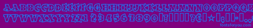 Spaceoutopen Font – Blue Fonts on Purple Background