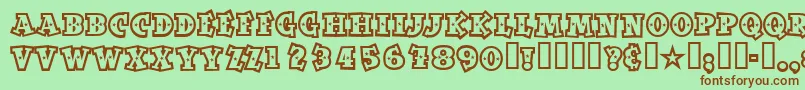 Spaceoutopen Font – Brown Fonts on Green Background