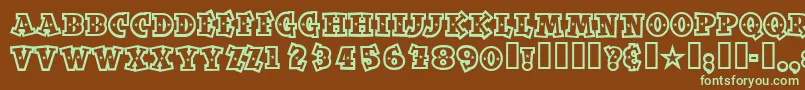 Spaceoutopen Font – Green Fonts on Brown Background