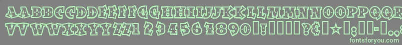 Spaceoutopen Font – Green Fonts on Gray Background