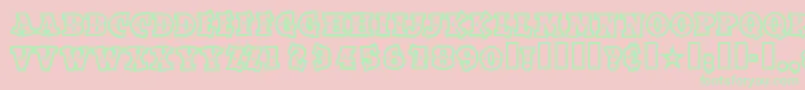 Spaceoutopen Font – Green Fonts on Pink Background