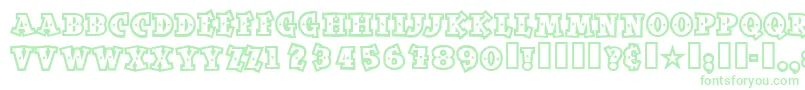 Spaceoutopen Font – Green Fonts on White Background